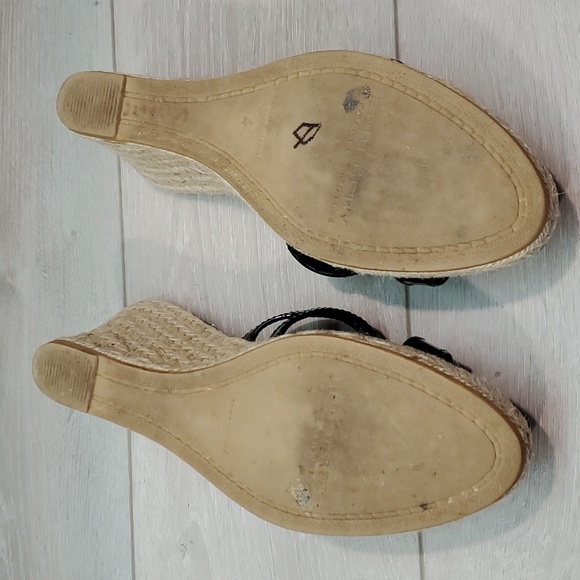 Burberry Womens Leather Logo Print Espadrille Wedge Sandals Shoes sz EU 40/10 - Picture 10 of 13